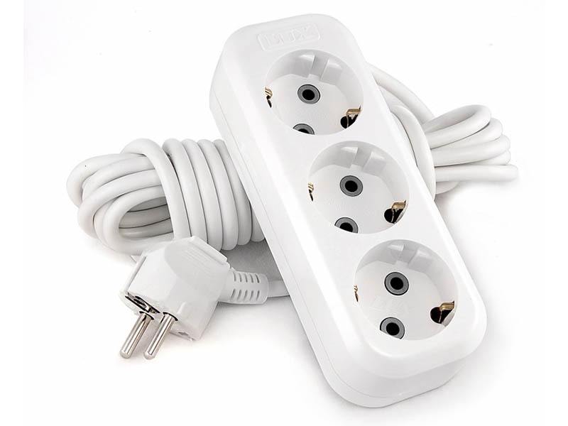 фото Удлинитель lux у3-е-07 3 sockets 7m white