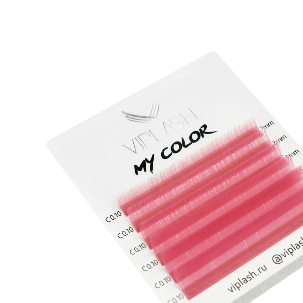 

Ресницы розовые My color MINI C 0.07 микс 7-12 мм 6 линий