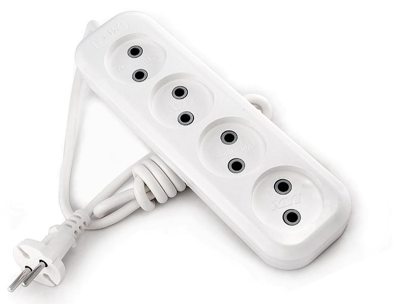 фото Удлинитель lux у4-о-07 4 sockets 7m white