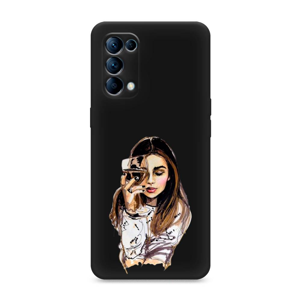

Чехол Awog на Oppo Reno 5 "Девушка с бокалом", Разноцветный, 255252-1