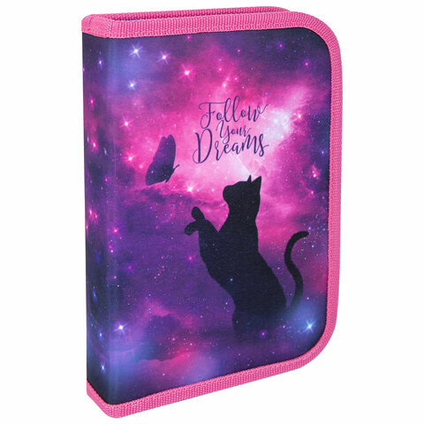 

Пенал Brauberg Space cat 270712, 1 отделение, 1 откидная планка, полиэстер, 21х14 см