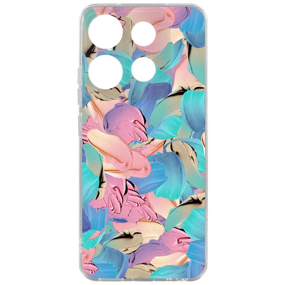 

Чехол-накладка Krutoff Clear Case Абстракт краска для Tecno POP 7, Прозрачный