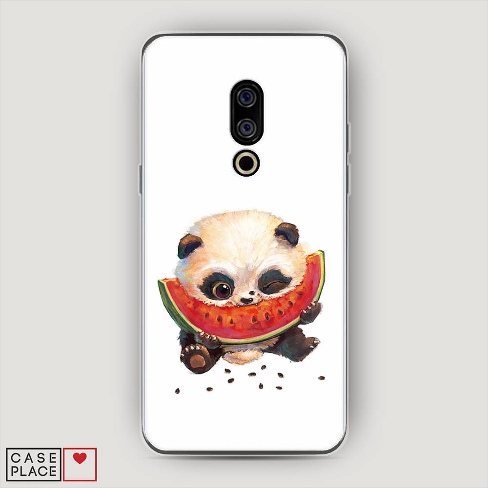 

Чехол Awog на Meizu 15 "Малыш панды с арбузом", Белый;красный, 72650-1