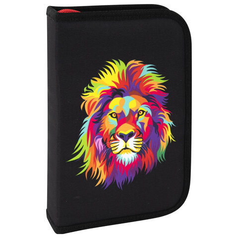 

Пенал с наполнением Brauberg Colorful lion 270725 1 отделение 24 предм. полиэстер 21х14 см, 543