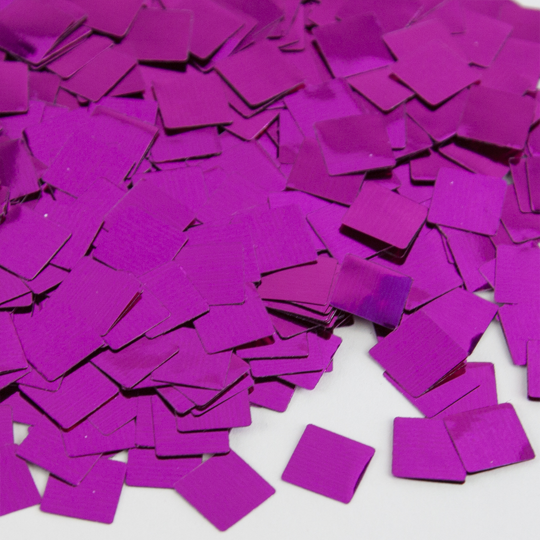 Конфетти фольга Волна веселья Квадрат Фуксия 1 см, 50 г