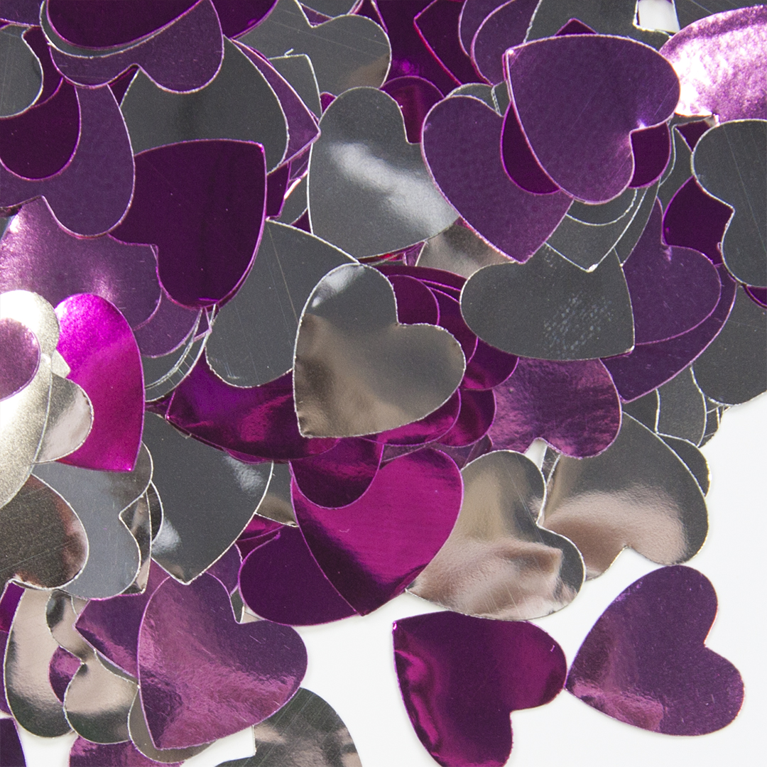 Конфетти фольга Волна веселья Сердце Розовый микс 1 см, 50 г