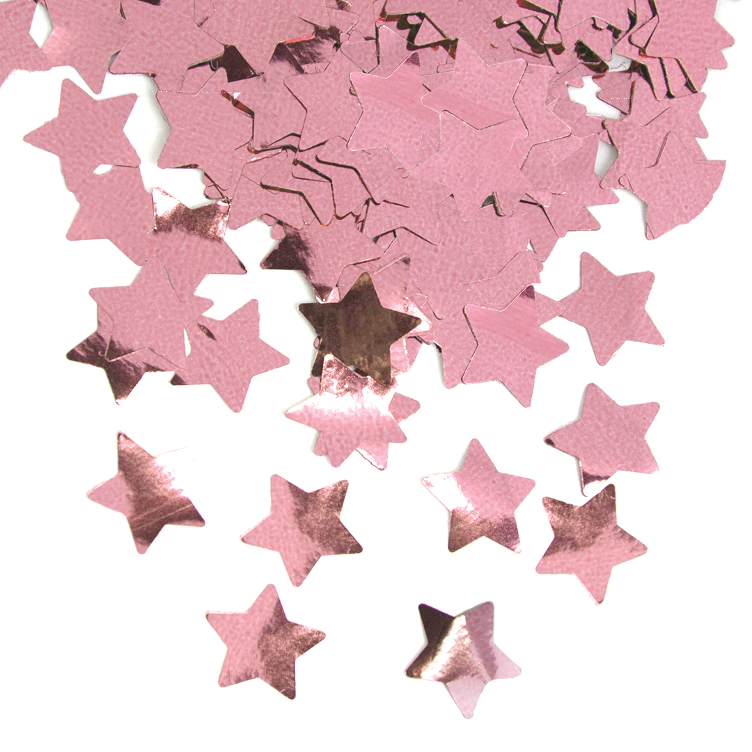 Конфетти фольга Волна веселья Звезда Розовое Золото 1 см, 50 г