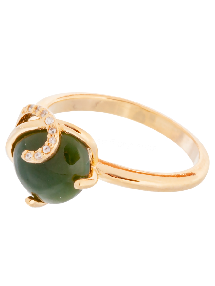 

Кольцо из бижутерного сплава р. 16 Lotus Jewelry 3043R-09ja, нефрит/циркон, 3043R-09ja