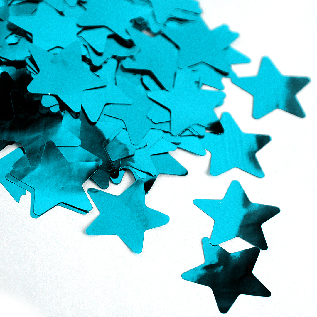 Конфетти фольга Волна веселья Звезда Голубой 2,5 см, 50г
