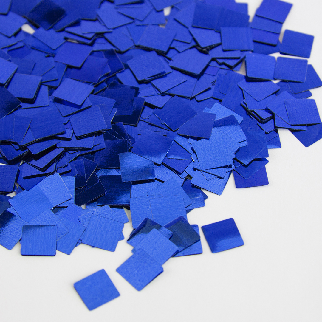 Конфетти фольга Волна веселья Квадрат Королевский синий 1 см, 50 г