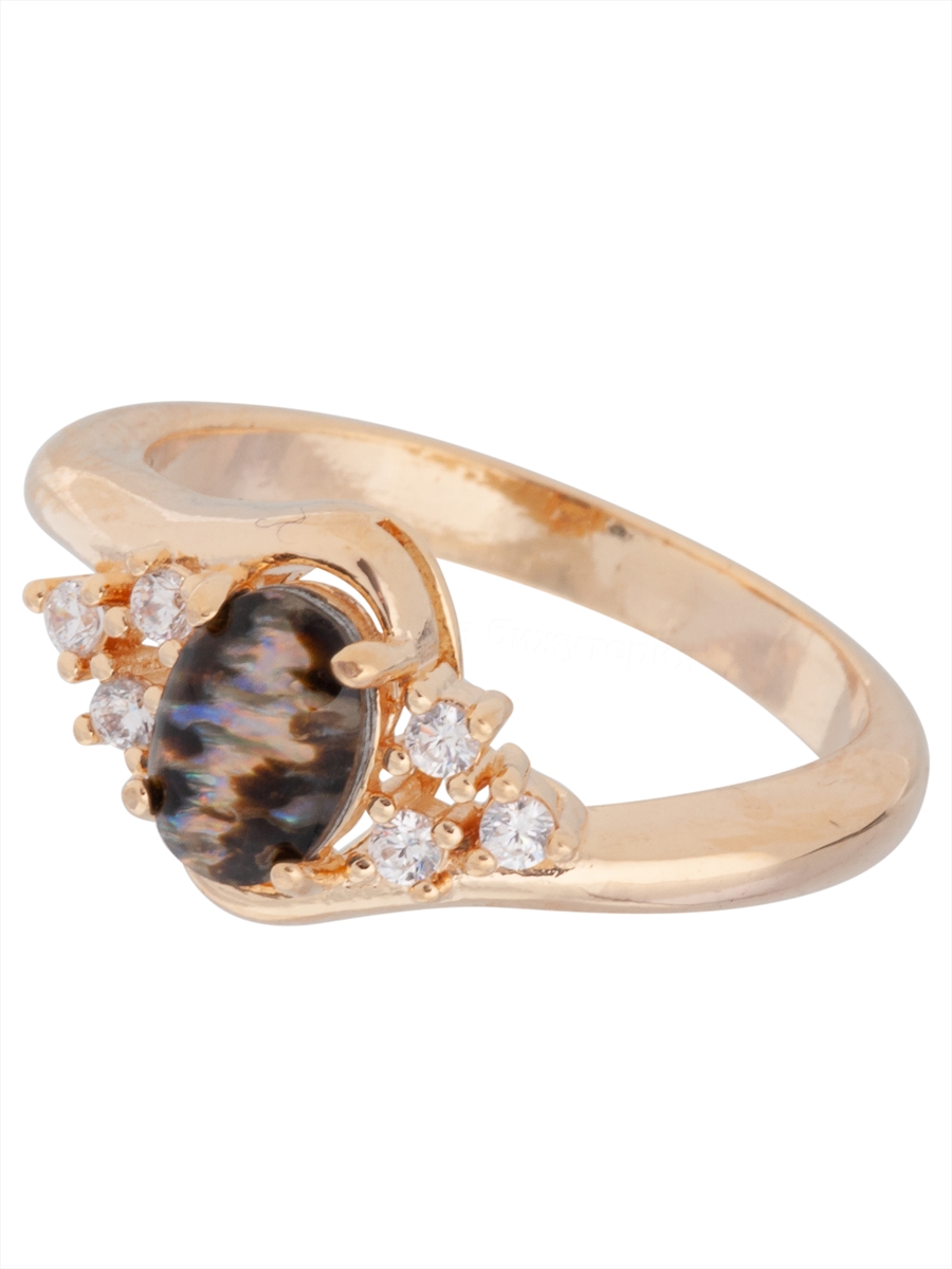 

Кольцо из бижутерного сплава р. 17 Lotus Jewelry 28R-040AS, раковина/циркон, 28R-040AS