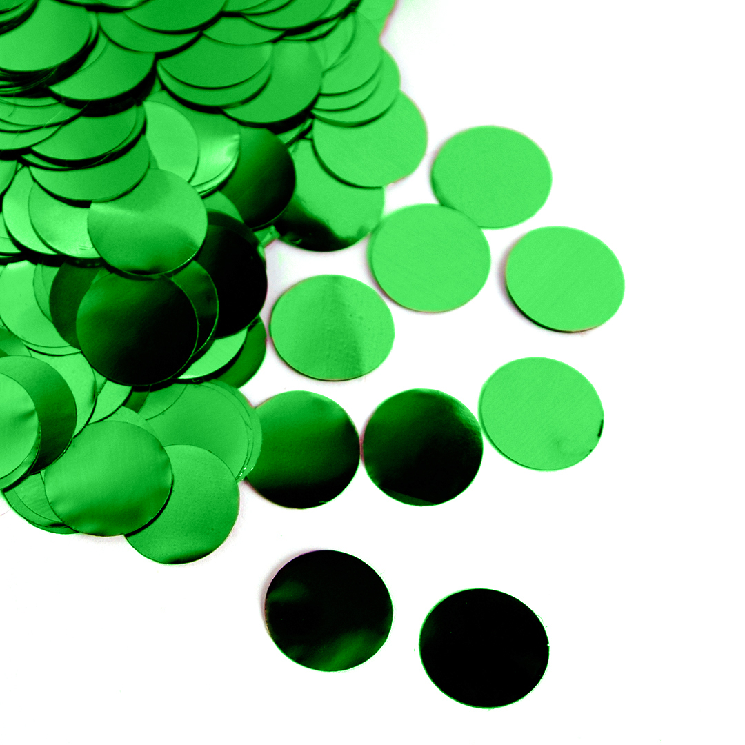 Конфетти фольга Волна веселья Круг Зеленый 2 см, 50 г