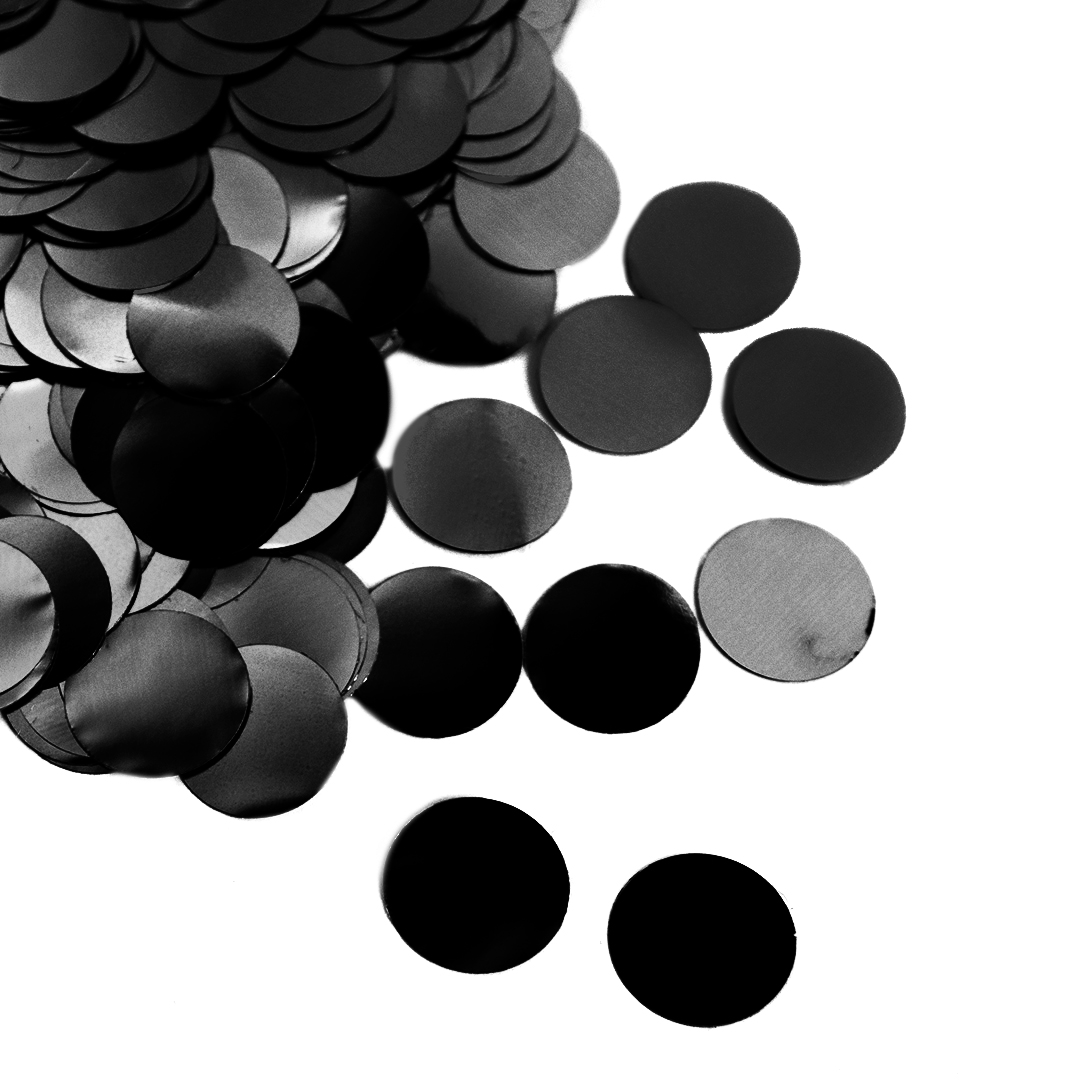 Конфетти фольга Волна веселья Круг Черный 2 см, 50 г