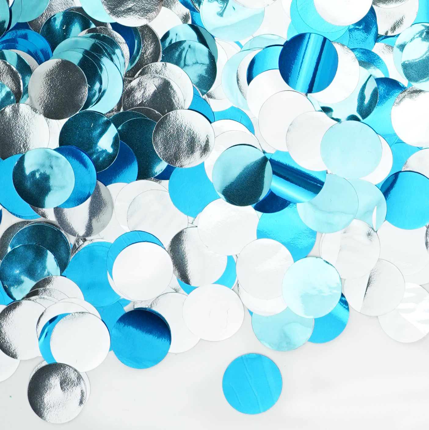 Конфетти фольга Волна веселья Круг Голубой микс 2 см, 50 г