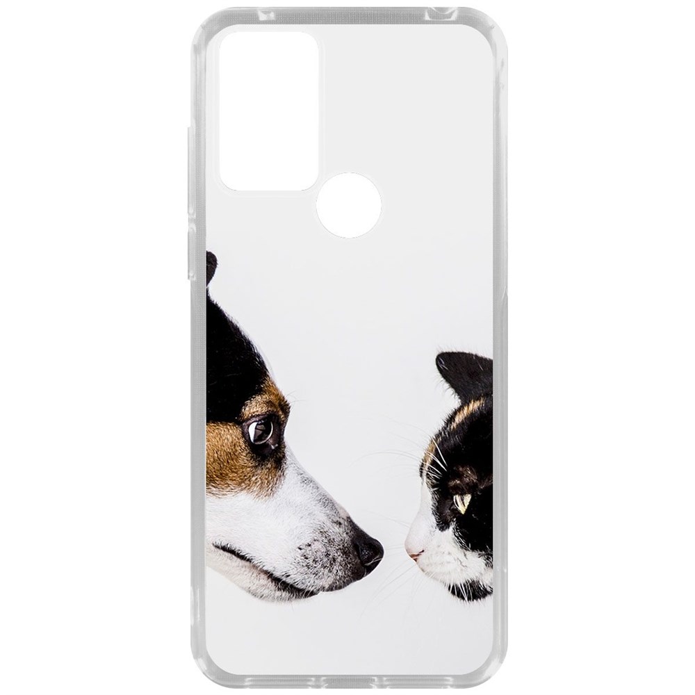 

Чехол-накладка Krutoff Clear Case Собаки против кошек для TCL 30E, Прозрачный