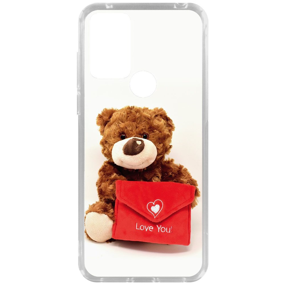 

Чехол-накладка Krutoff Clear Case Медвежонок тебя любит для TCL 30E, Прозрачный