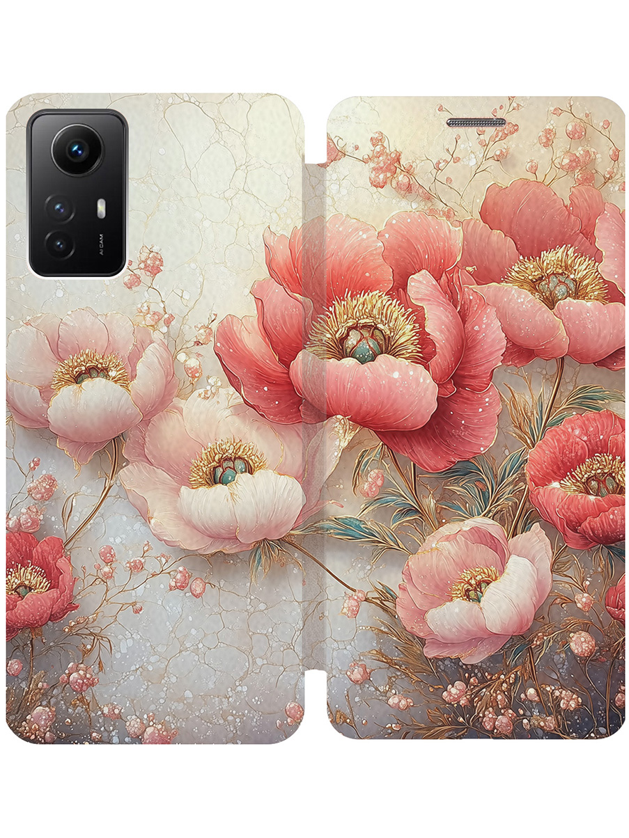 

Чехол-книжка на Xiaomi Redmi Note 12s с принтом "Винтажные маки" золотой, Золотистый;белый;красный, 778676923