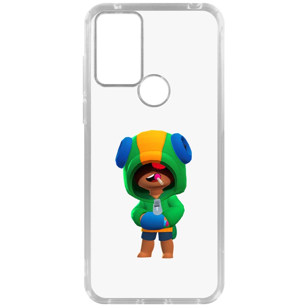 

Чехол-накладка Krutoff Clear Case Brawl Stars-Леон для TCL 30 SE, Прозрачный