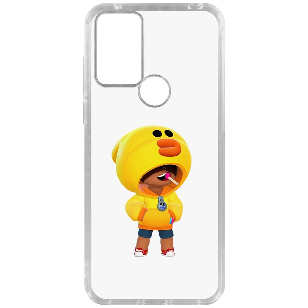 

Чехол-накладка Krutoff Clear Case Brawl Stars-Леон Салли для TCL 30 SE, Прозрачный