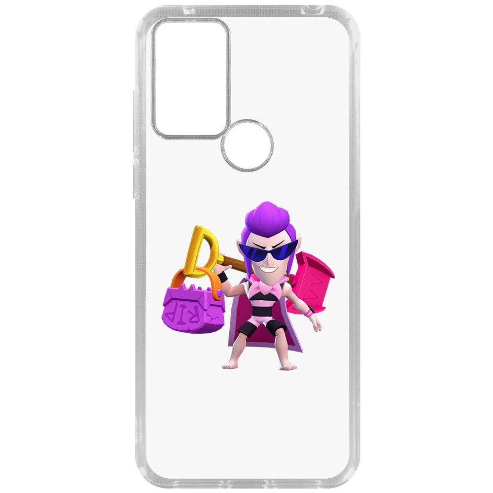 

Чехол-накладка Krutoff Clear Case Brawl Stars-Пляжный Мортис для TCL 30 SE, Прозрачный