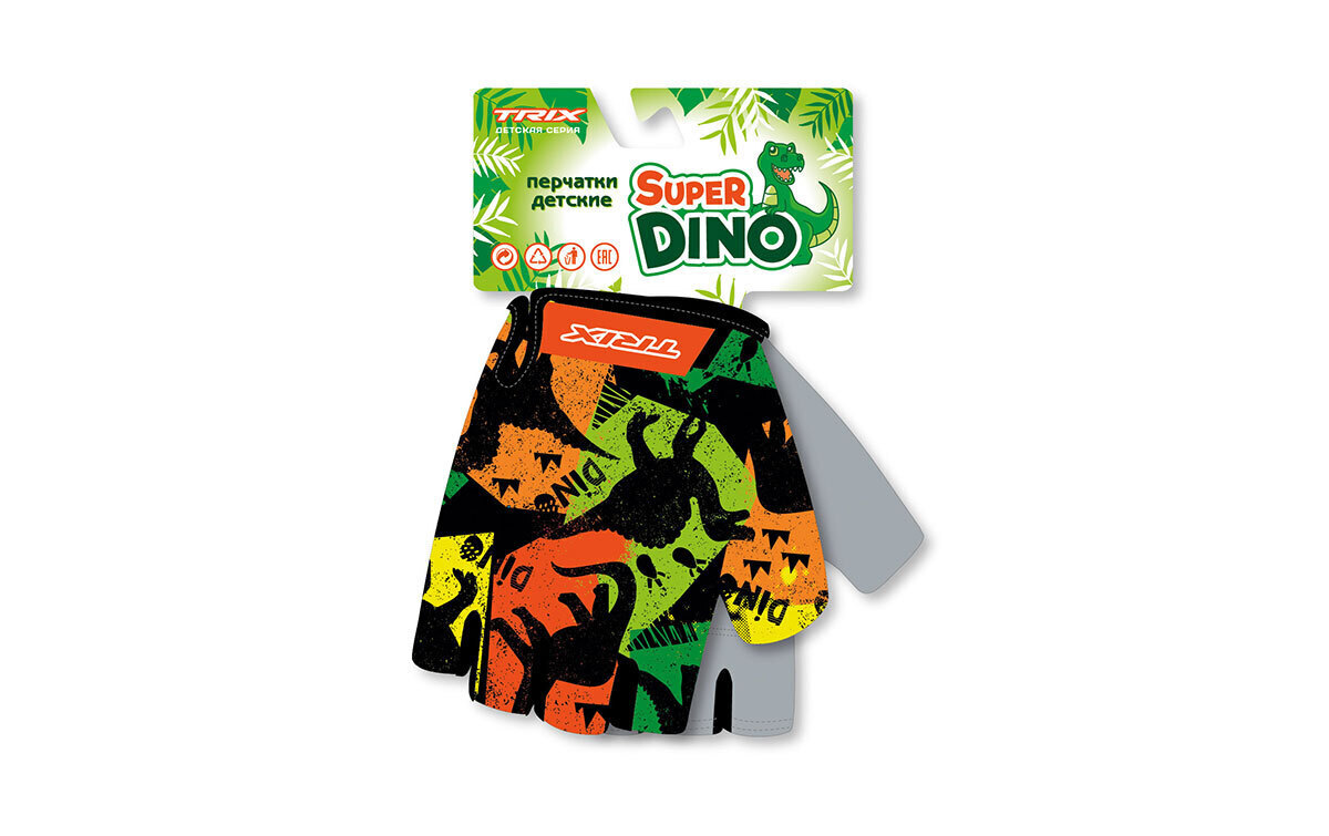 

Перчатки TRIX nw Super Dino детские 6XS короткие пальцы дышащая антискользящие, Super Dino