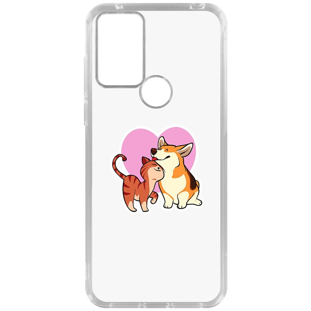 

Чехол-накладка Krutoff Clear Case Любовь противоположностей для TCL 30 SE, Прозрачный