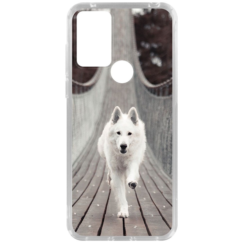 

Чехол-накладка Krutoff Clear Case Пес на мосту для TCL 30 SE, Прозрачный