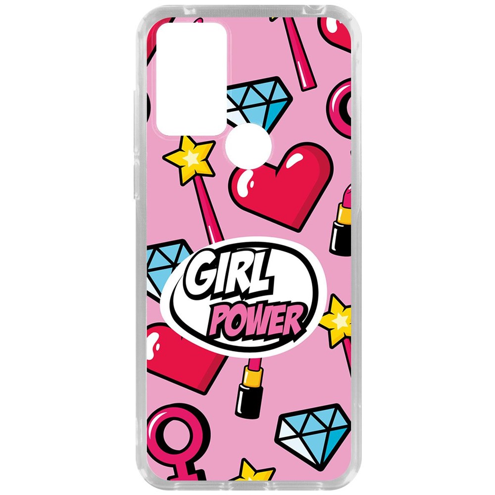 

Чехол-накладка Krutoff Clear Case Girl Power для TCL 30 SE, Прозрачный