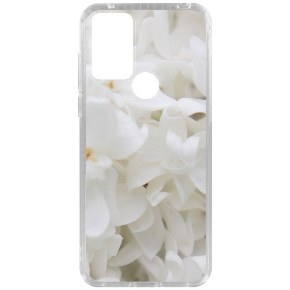 

Чехол-накладка Krutoff Clear Case Белые лилии для TCL 30 SE, Прозрачный