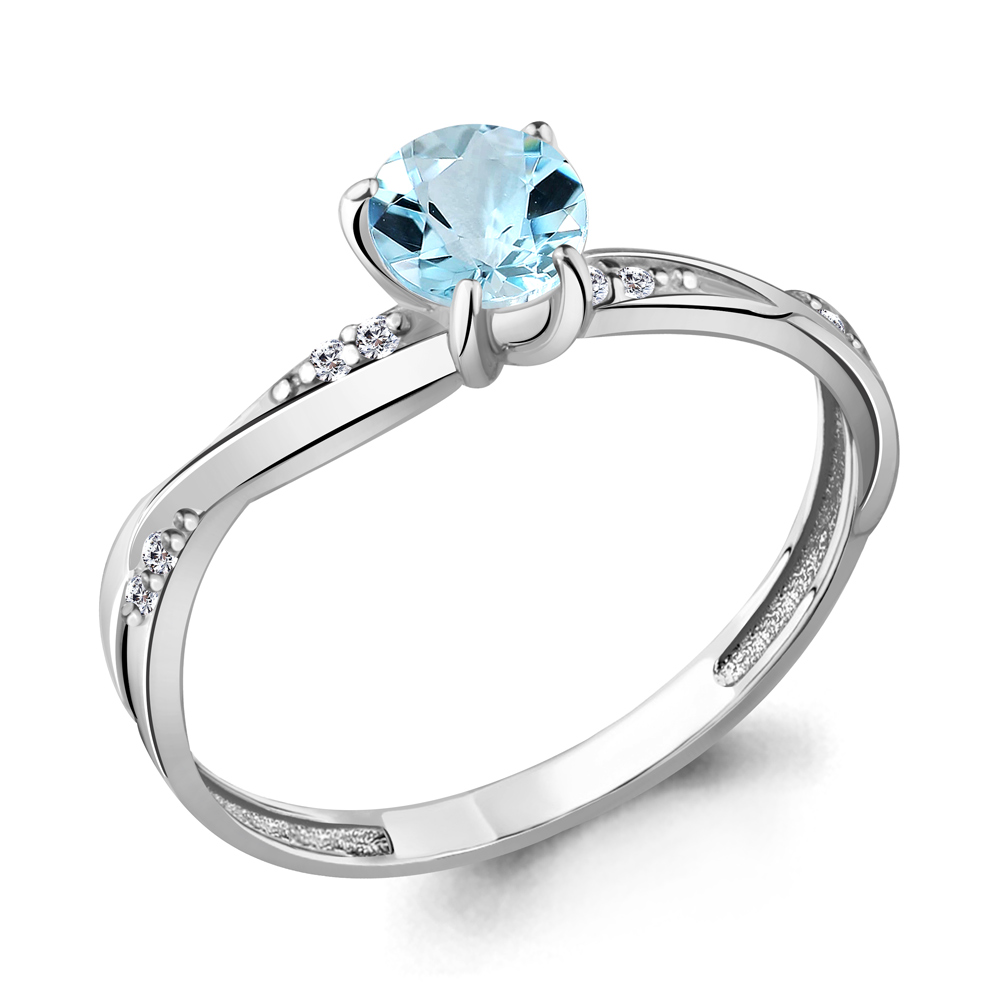 

Кольцо из серебра с топазом р.  Aquamarine 6511802А_925_р, 6511802А_925_р