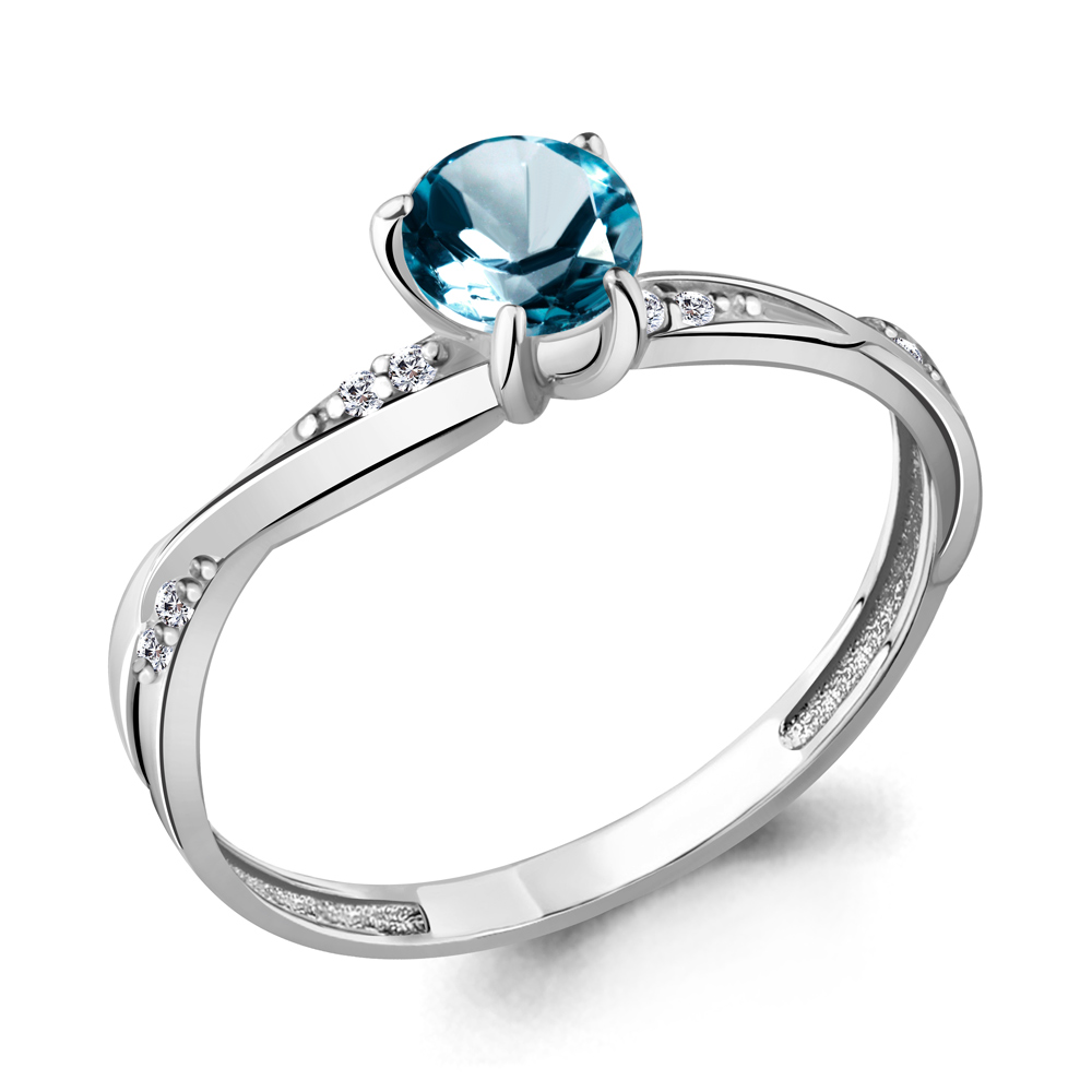 

Кольцо из серебра с топазом р. 16 Aquamarine 6511808А_925_р, 6511808А_925_р