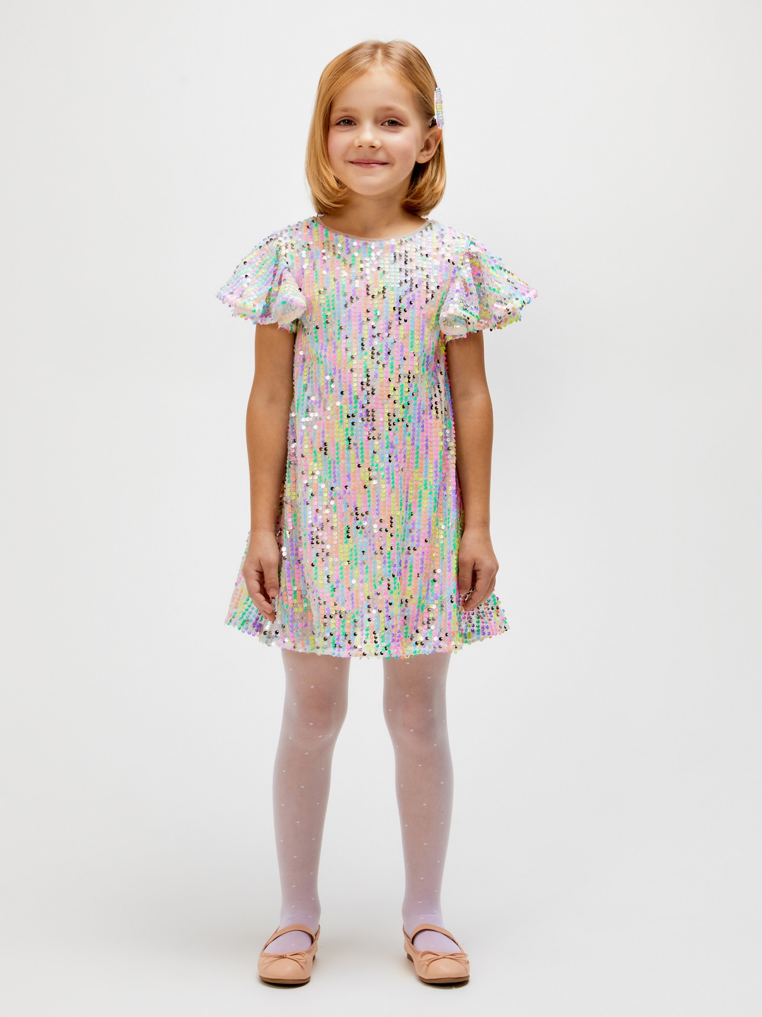 Платье детское Acoola 20230200020, разноцветный, 164 белое платье с рюшами и пайетками aletta детское