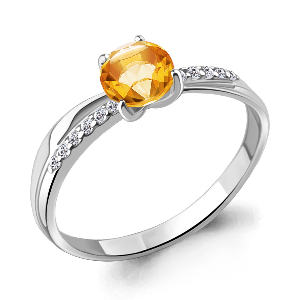

Кольцо из серебра с цитрином р. 18 Aquamarine 6511906А_925_р, 6511906А_925_р