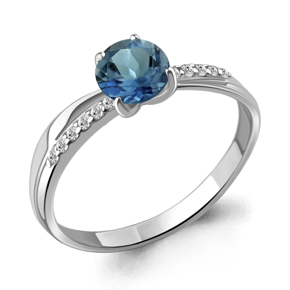 

Кольцо из серебра с топазом р. 18 Aquamarine 6511908А_925_р, 6511908А_925_р