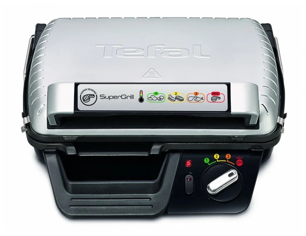 

Электрогриль Tefal Supergrill Timer GC451 серебристый, GC451