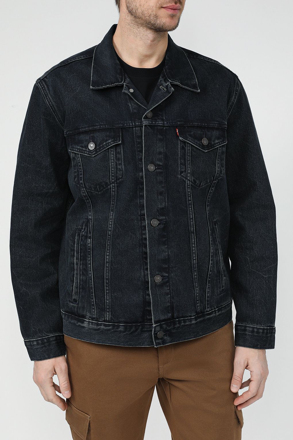 

Джинсовая куртка мужская Levi's 7233406780 черная M, Черный, 7233406780