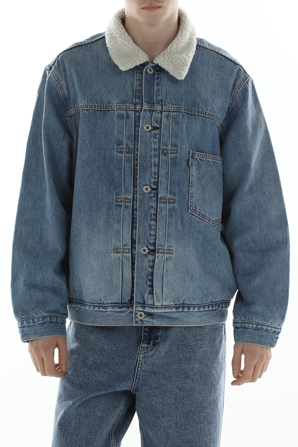 

Джинсовая куртка мужская Levi's A408000040 синяя M, Синий, A408000040