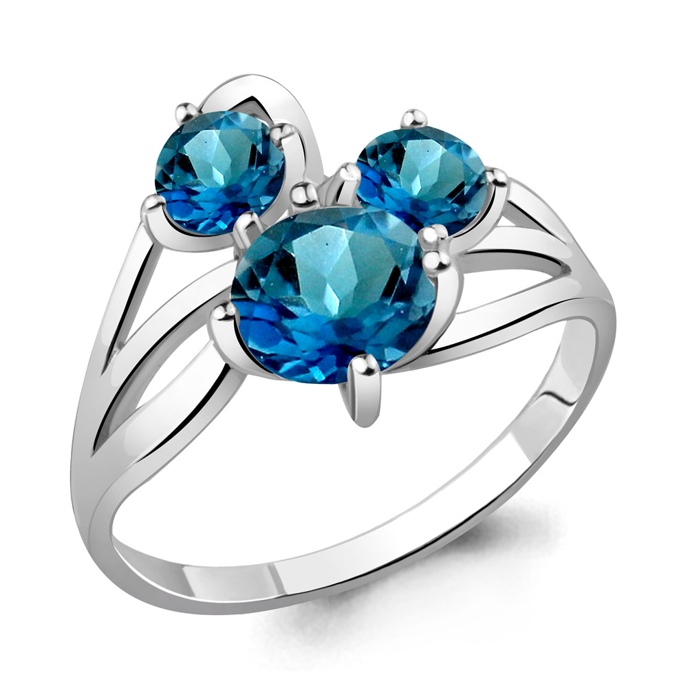 

Кольцо из серебра с топазом р.  Aquamarine 6513608_925_р, 6513608_925_р