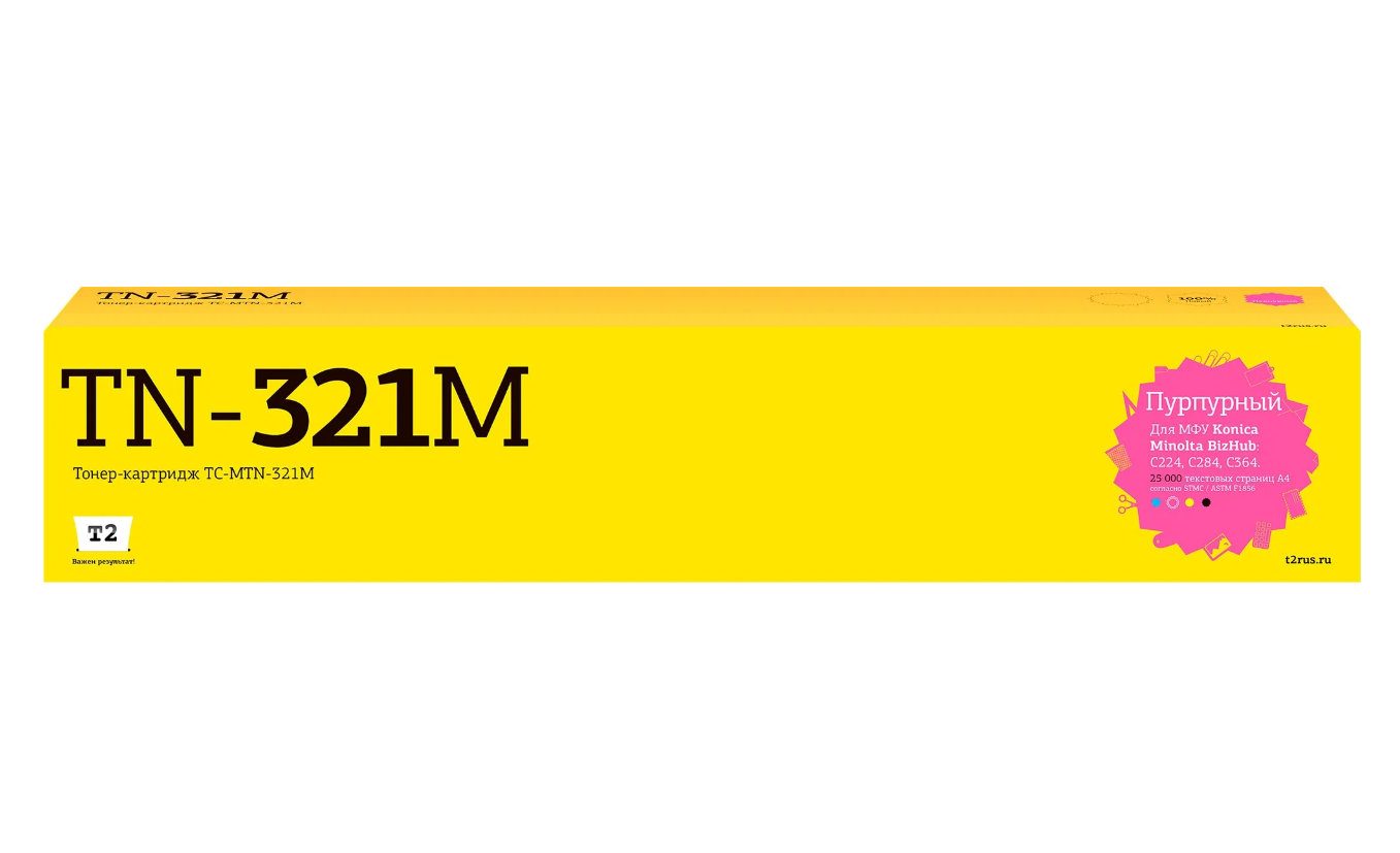 

Тонер-картридж для лазерного принтера T2 (TC-MTN-321M) пурпурный, совместимый