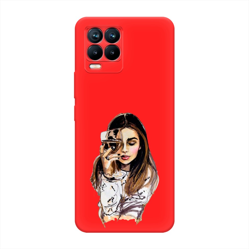 

Чехол Awog на Realme 8/8 Pro "Девушка с бокалом", Разноцветный, 255553-1