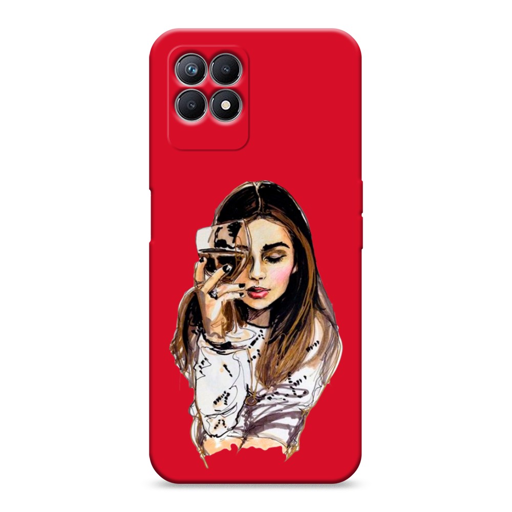 

Чехол Awog на Realme 8i "Девушка с бокалом", Разноцветный, 257353-1