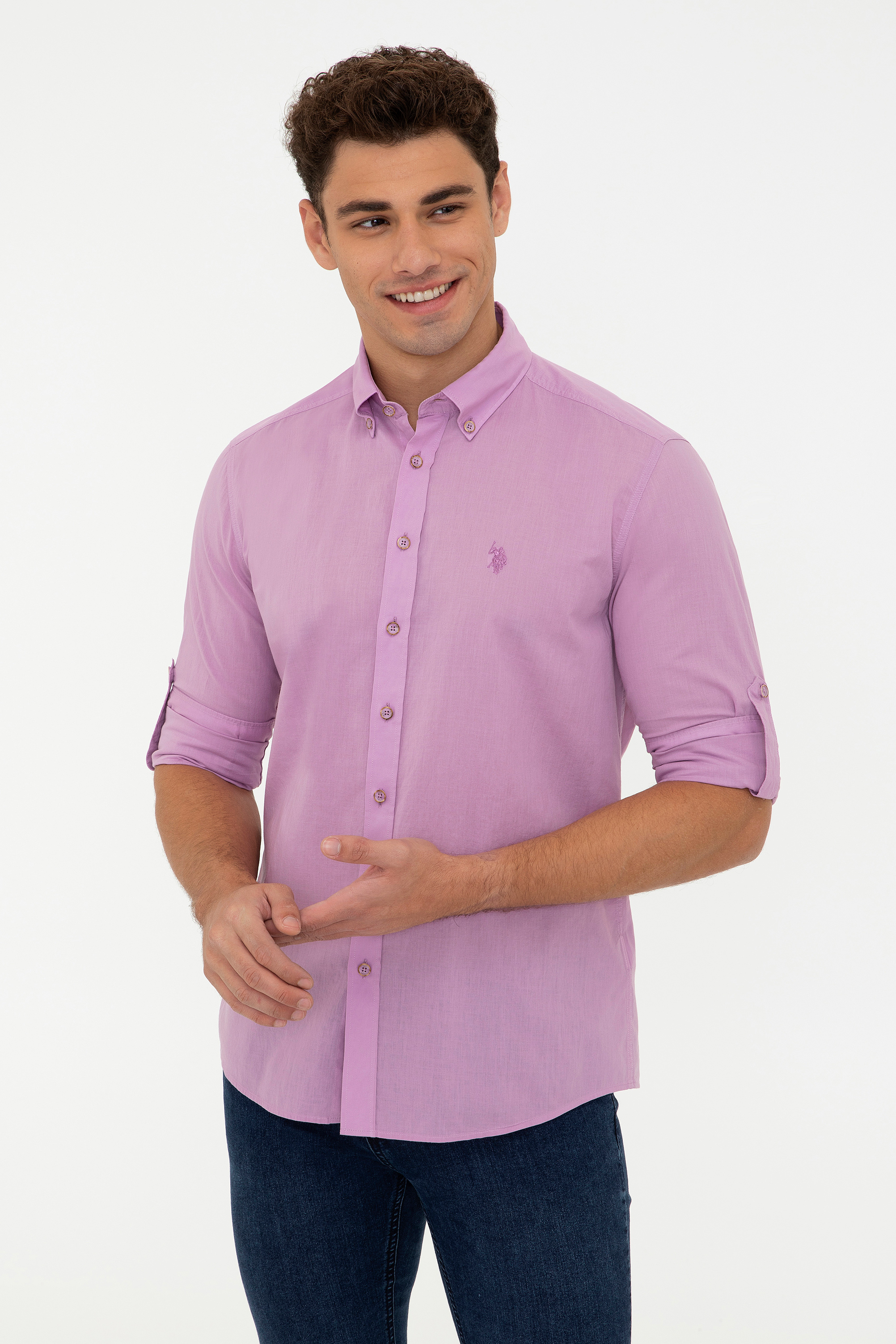 фото Рубашка мужская u.s. polo assn. g081sz0040rc-crude-r фиолетовая l