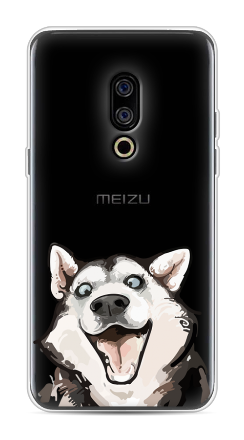 

Чехол Awog на Meizu 15 "Радостный хаски", Белый;голубой;черный, 72650-1