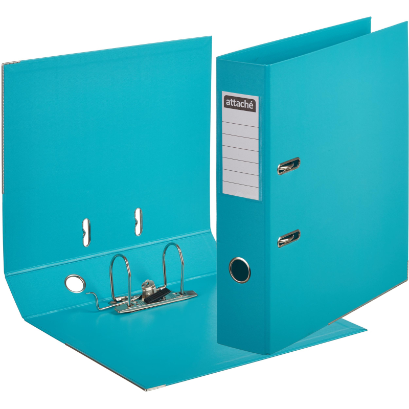 

Папка-регистратор 75мм Attache, А4, бирюзовая, ПБП2, метал. угол,карман.кор, Бирюзовый