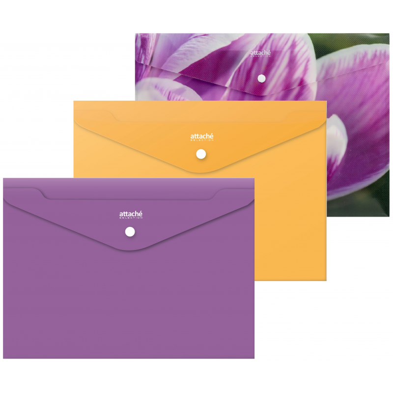 

Папка-конверт на кнопке Attache Selection Crocus 6шт в уп., Разноцветный