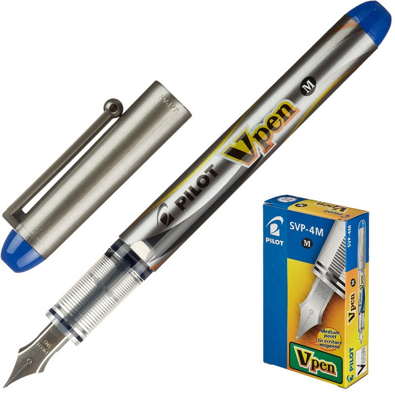 

Ручка перьевая PILOT одноразовая SVP-4M V-Pen, синие чернила, 0,58мм