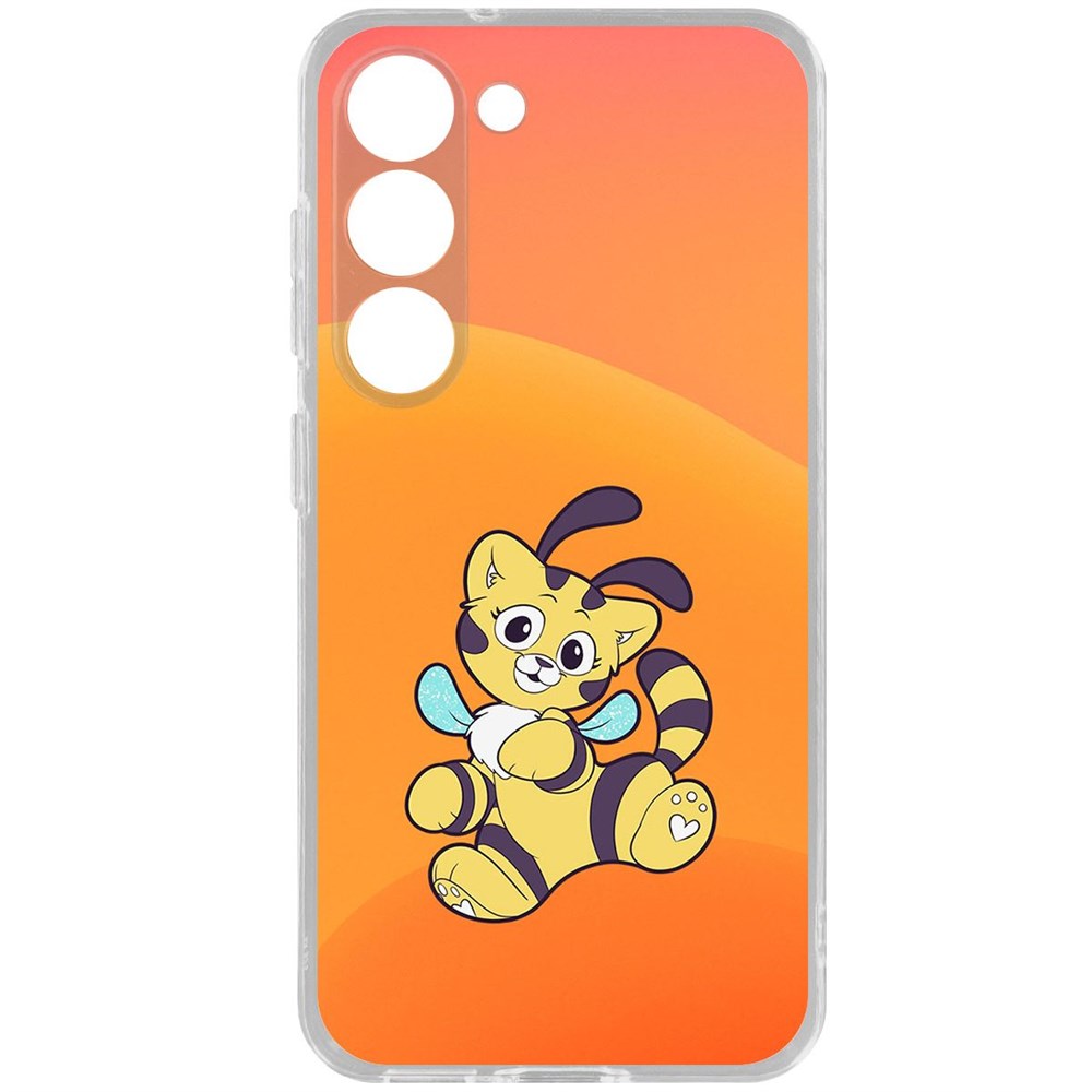 

Чехол-накладка Krutoff Clear Case Хаги Ваги - Кошка-Пчёлка для Samsung Galaxy S23, Прозрачный
