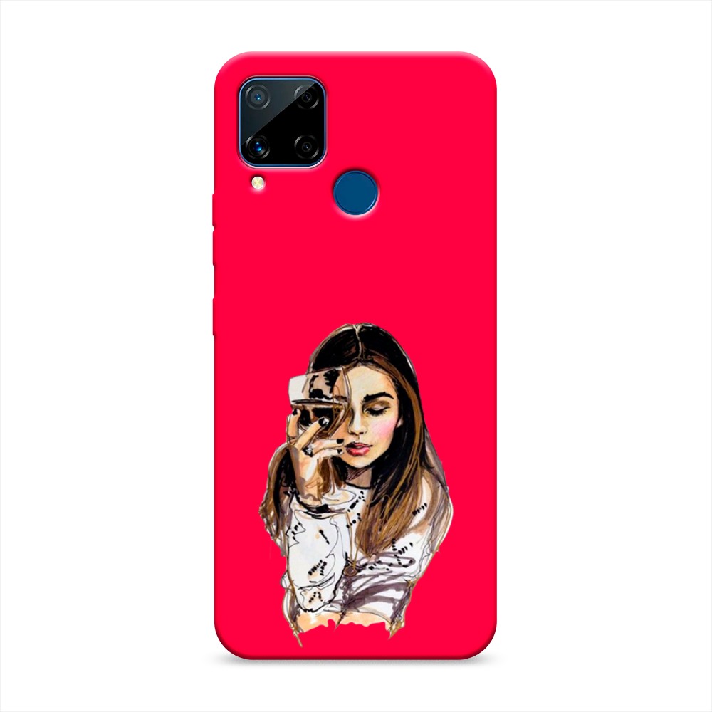 

Чехол Awog на Realme C15 "Девушка с бокалом", Разноцветный, 255053-1