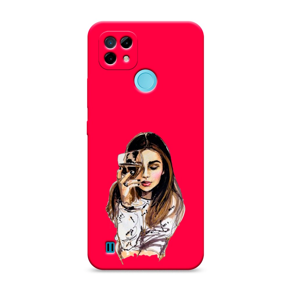 

Чехол Awog на Realme C21 "Девушка с бокалом", Разноцветный, 254953-1