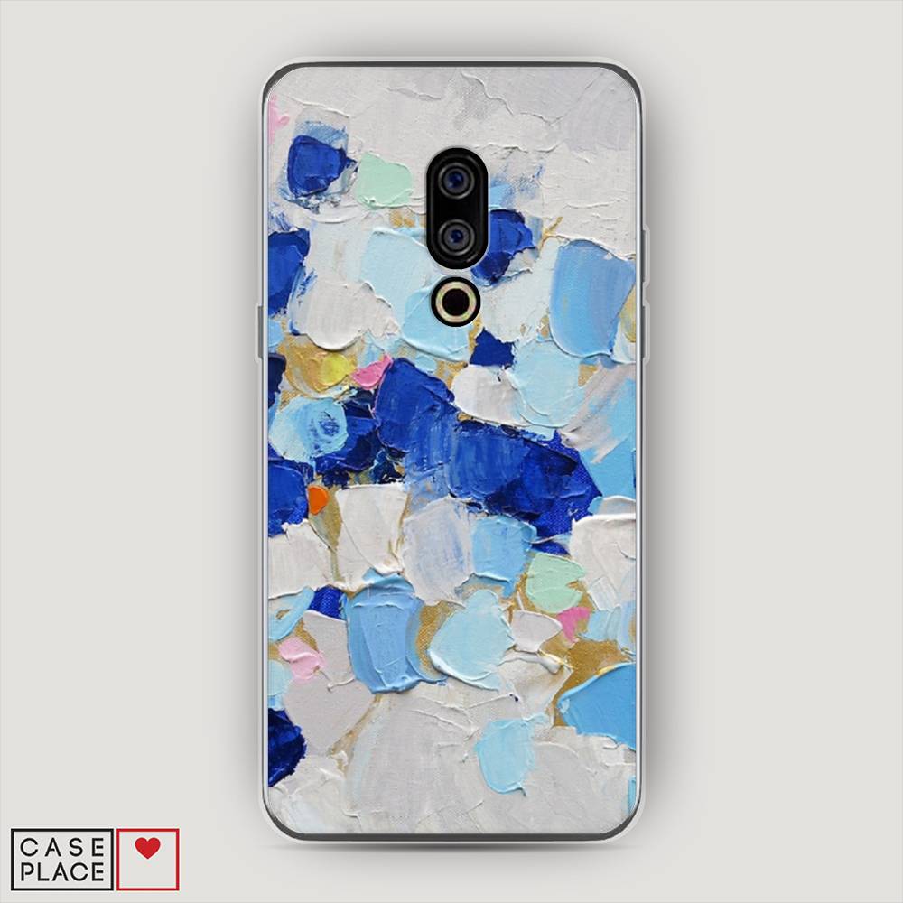 фото Чехол awog "холст сине-белый" для meizu 15